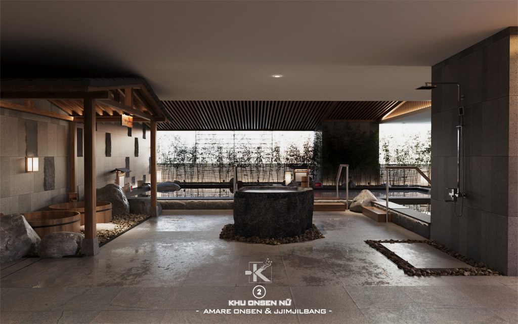 Hệ thống onsen: Cung cấp nhiều bể tắm khoáng nóng